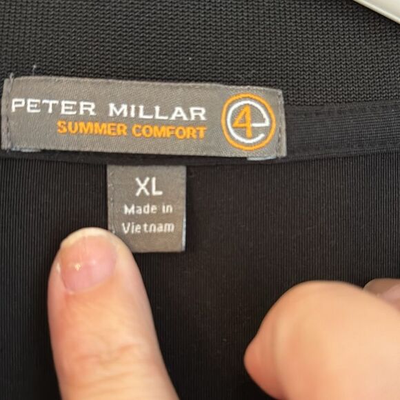 Peter Millar Men Summer Comfort Black short sleeve golf performance polo XL GUC - Picture 6 of 10